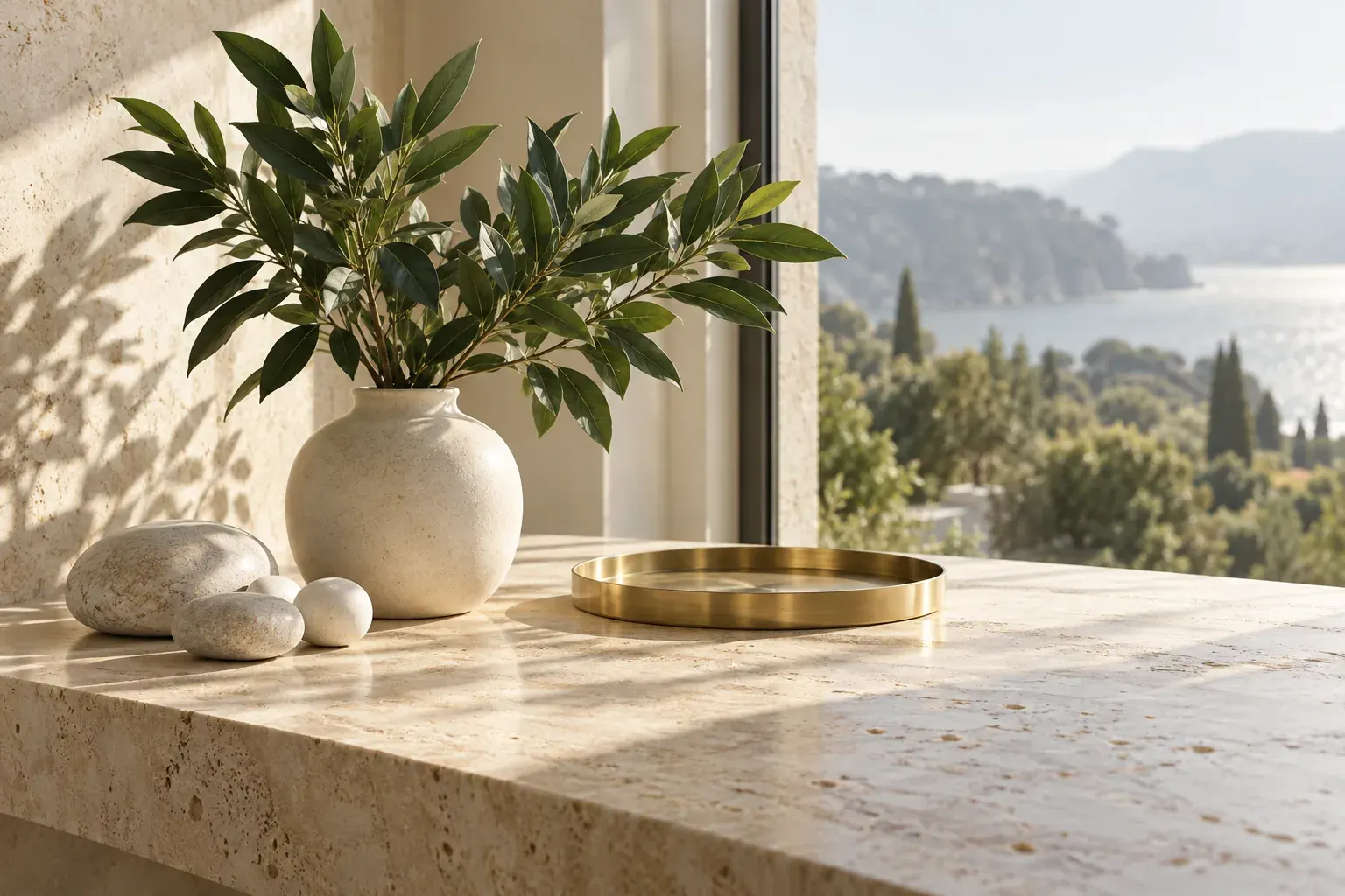 PINMORE brand imagery: green leaves and soft textures in natural light