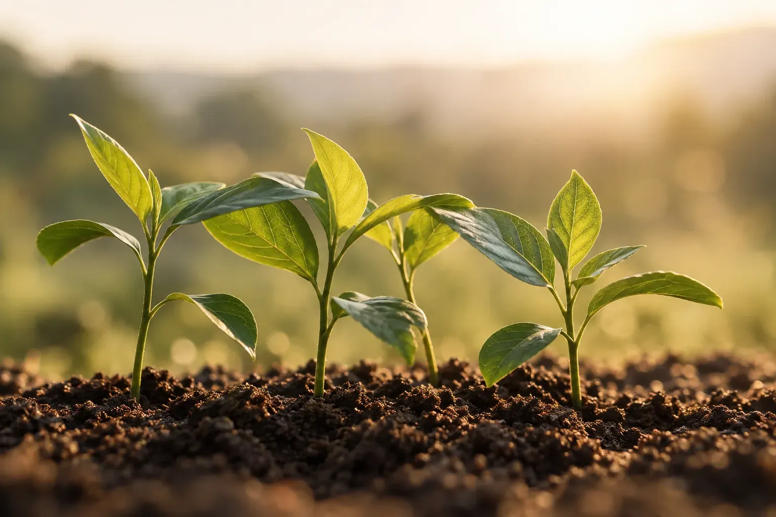 Brand imagery: young shoots growing side by side
